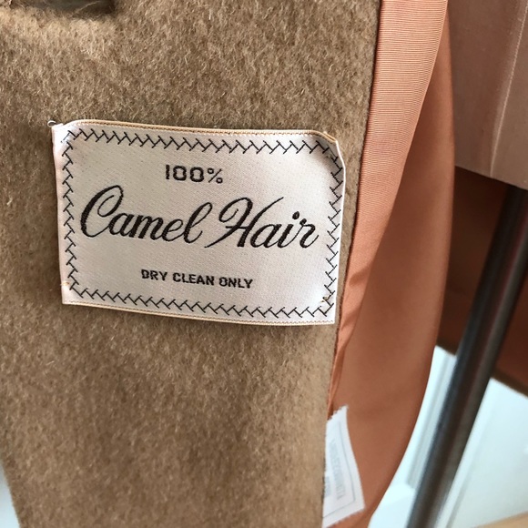 Vintage Camel Hair Pockets Double Breasted Jacket Coat Size M - Picture 13 of 14